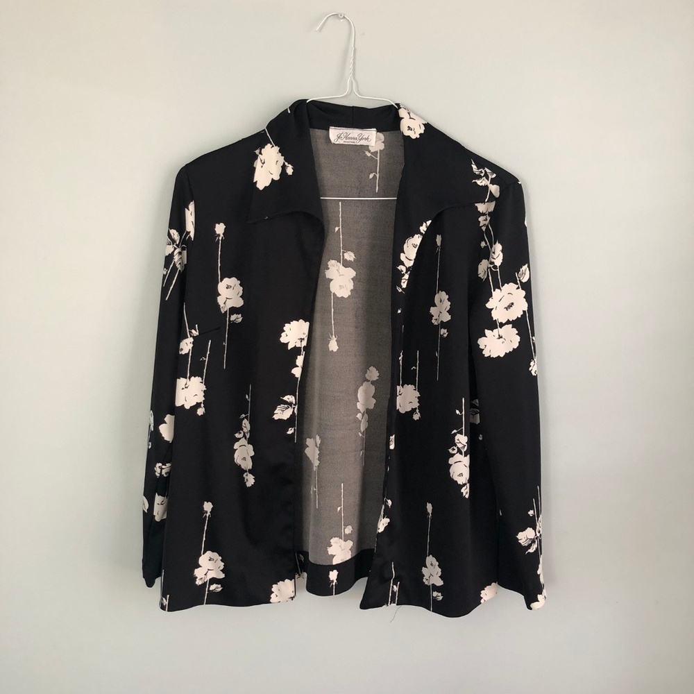 Women's Floral Jacket Black & White